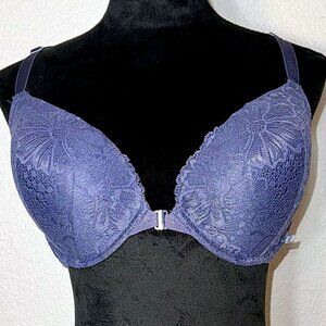 Victorias Secret Racerback Demi Bra Front Close Lace Molded Underwired 38D